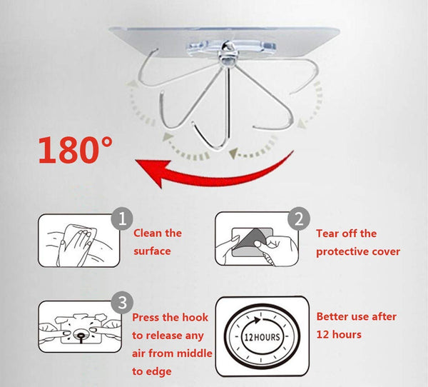 Hanger,Wall Hooks Strong Transparent Suction Cup